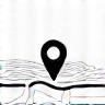 Stylized icon representing a map and pin
